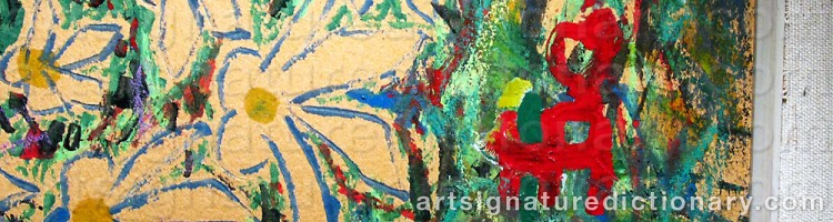 Authentic signature by Hans ÅNGSÄTER on  artwork