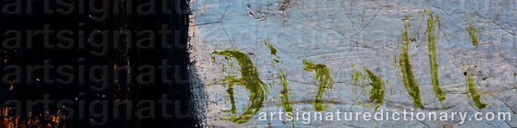 Authentic signature by Renato BIROLLI on  artwork