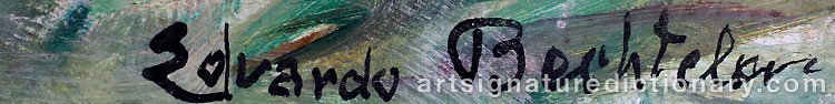 Authentic signature by Eduard BECHTELER on artwork