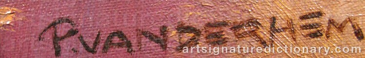 Authentic signature by Pieter VAN DER HEM on  artwork
