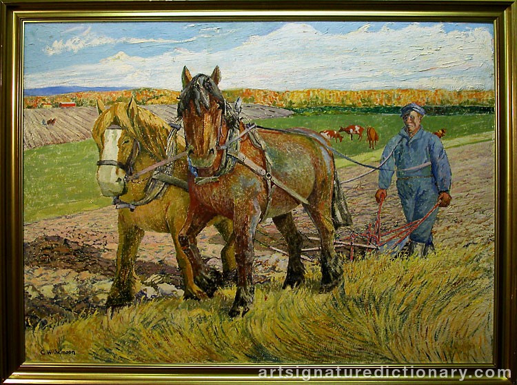 Close-up details showing Carl WILHELMSON signature forgery characteristics