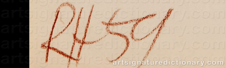 Authentic signature by Raoul HAUSMANN on Drawing/Graphic/Print artwork