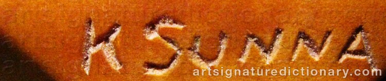 Authentic signature by Knut (Sami Artist) SUNNA on Other artwork