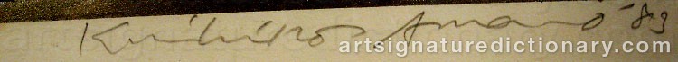 Authentic signature by Kunihiro AMANO on  artwork