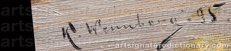 Authentic signature by Karl WENNBERG on Painting/Watercolour artwork