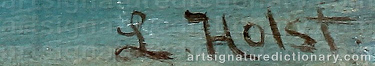 Authentic signature by Lauritz Bernhard HOLST on  artwork