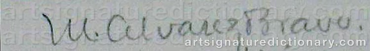 Authentic signature by Manuel ALVAREZ BRAVO on  artwork