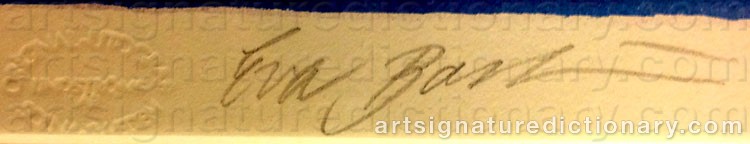 Authentic signature by Eva BOSTRÖM on  artwork