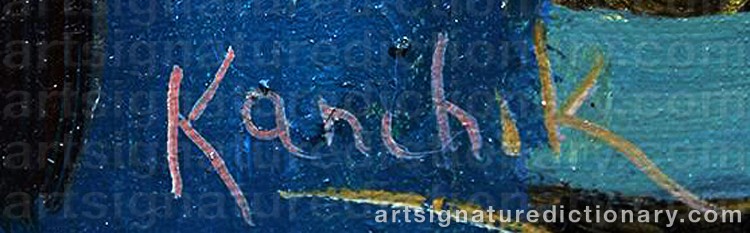 Authentic signature by Alexander KANCHIK on  artwork