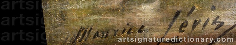 Authentic signature by Maurice LEVIS on  artwork