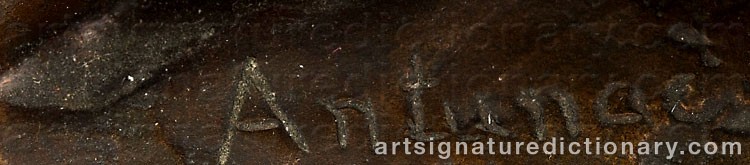 Authentic signature by Grga ANTUNAC on  artwork