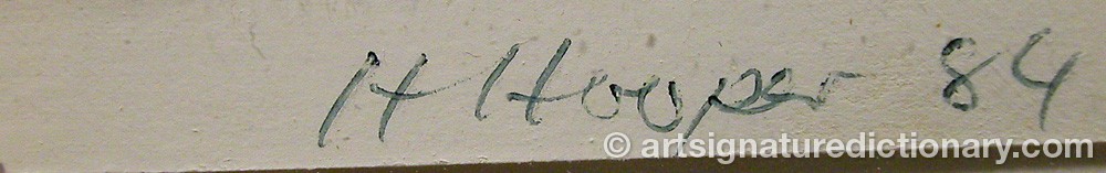 Authentic signature by Harold HOOPER on artwork