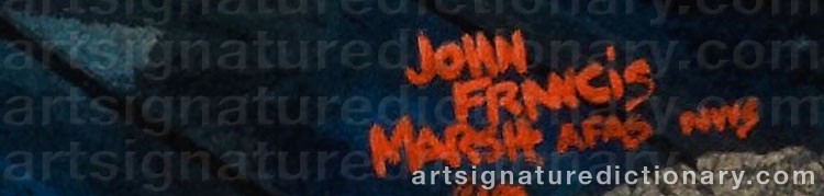 Authentic signature by John Francis MARSH on  artwork