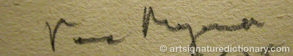 Authentic signature by Vera Helga MEYERSON on artwork
