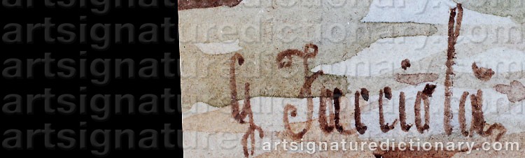 Authentic signature by Gaetano FACCIOLA on  artwork