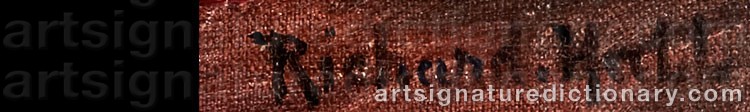 Authentic signature by Richard HALL on artwork