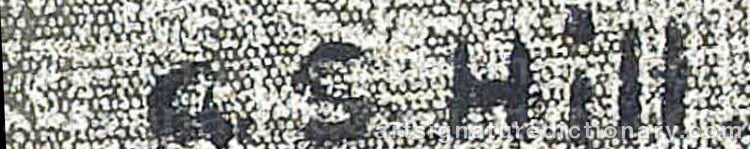 Authentic signature by George Snow HILL on  artwork