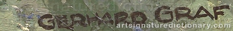Authentic signature by Gerhard GRAF on artwork