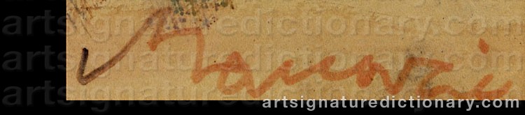 Authentic signature by Mino MACCARI on  artwork
