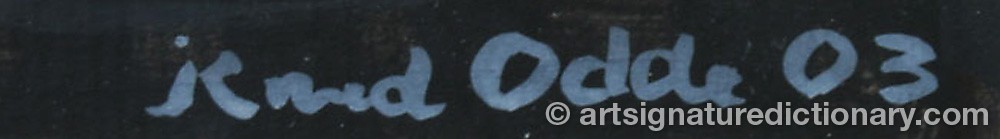 Authentic signature by Knud ODDE on  artwork