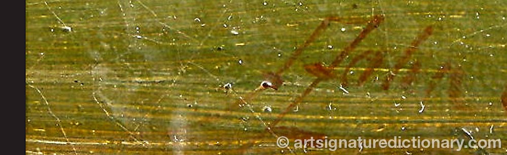 Authentic signature by Friedrich ZAHN on  artwork