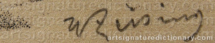 Authentic signature by Walter Ernst ZEISING on  artwork