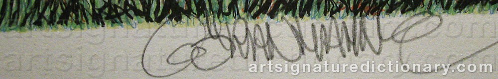 Authentic signature by Göran HAHNE on  artwork