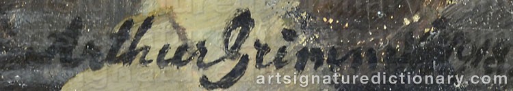 Authentic signature by Arthur GRIMM on  artwork
