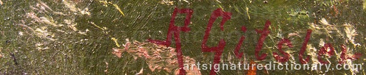 Authentic signature by Rudolf Konstantin GITSLER on  artwork