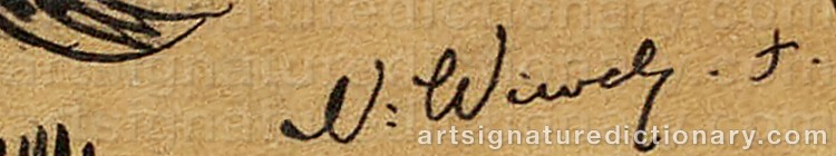 Authentic signature by Niels WIWEL on Painting/Watercolour artwork