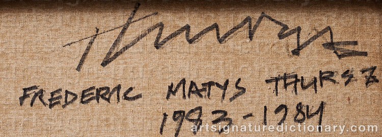 Authentic signature by Frederic Matys THURSZ on Painting/Watercolour artwork