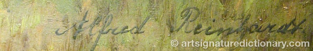 Authentic signature by Alfred REINHARDT on  artwork