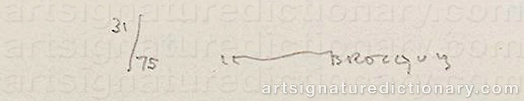 Authentic signature by Louis Le BROCQUY on  artwork