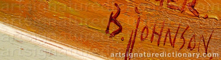 Authentic signature by Berndt JOHNSON on  artwork