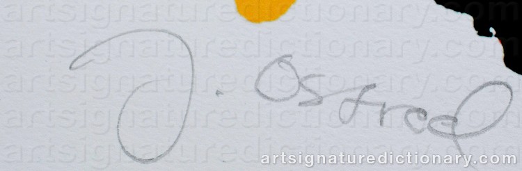 Authentic signature by John OSTVED on Drawing/Graphic/Print artwork