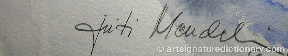 Authentic signature by Titi MENDELIN on artwork