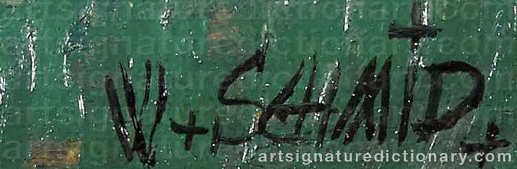 Authentic signature by Wilhelm SCHMID on Painting/Watercolour artwork