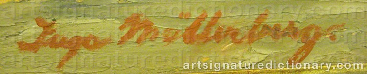 Authentic signature by Inga MÖLLERBERG on  artwork