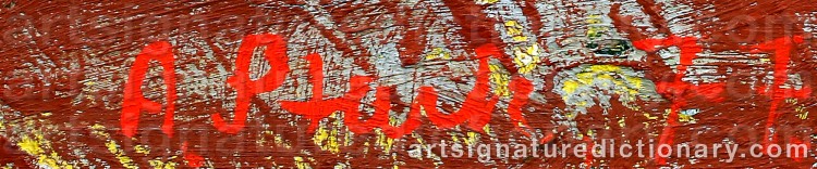 Authentic signature by Anders STARK on Painting/Watercolour artwork