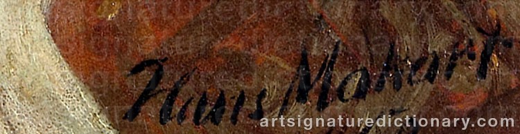 Authentic signature by Hans MAKART on  artwork