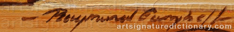 Authentic signature by Raymond CAMPBELL on  artwork