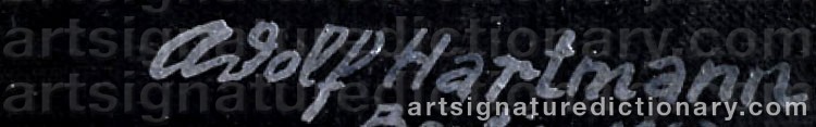 Authentic signature by Adolf HARTMANN on  artwork