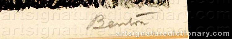 Authentic signature by Thomas Hart BENTON on Painting/Watercolour artwork