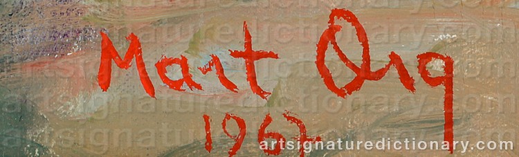 Authentic signature by Mart ORG on Painting/Watercolour artwork