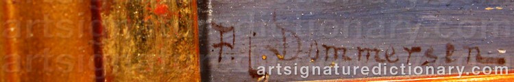 Authentic signature by Pieter Cornelis DOMMERSEN on artwork