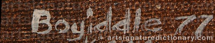 Authentic signature by Parker BOYIDDLE on Painting/Watercolour artwork