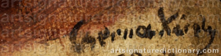 Authentic signature by Gerna KAROLY on  artwork