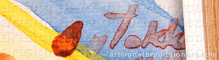 Authentic signature by Alvar OUTAKKA on artwork