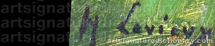 Authentic signature by Henri LEVIEUX on  artwork