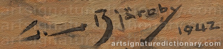 Authentic signature by Gunnar BJÄREBY on artwork